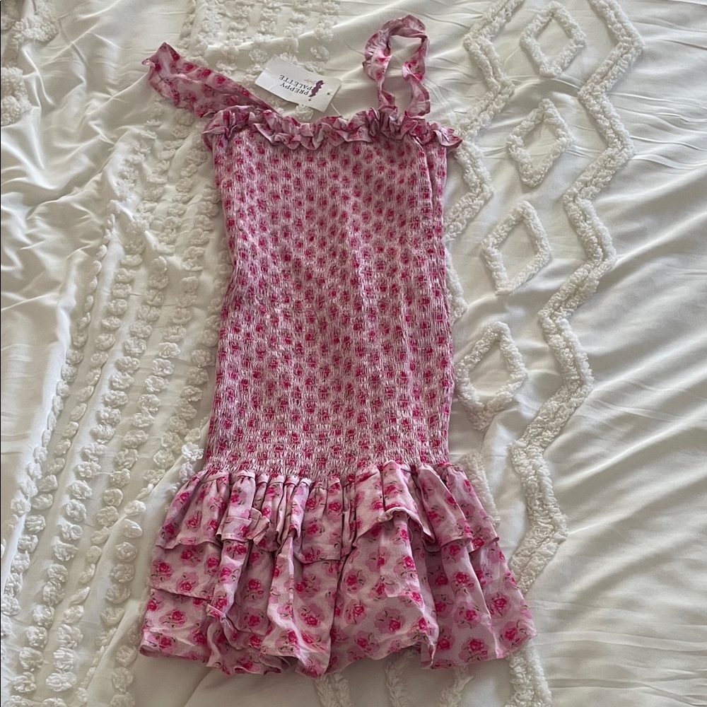 Pink Floral Mini Dress